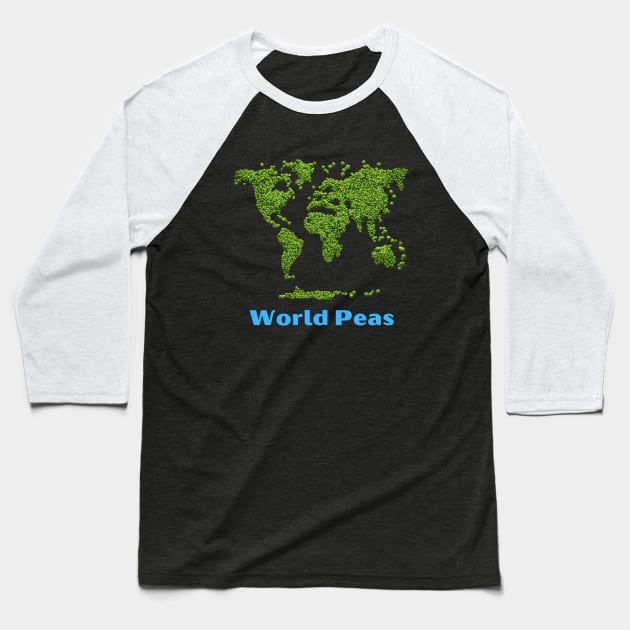 World Peas | Peas Pun Baseball T-Shirt by Allthingspunny